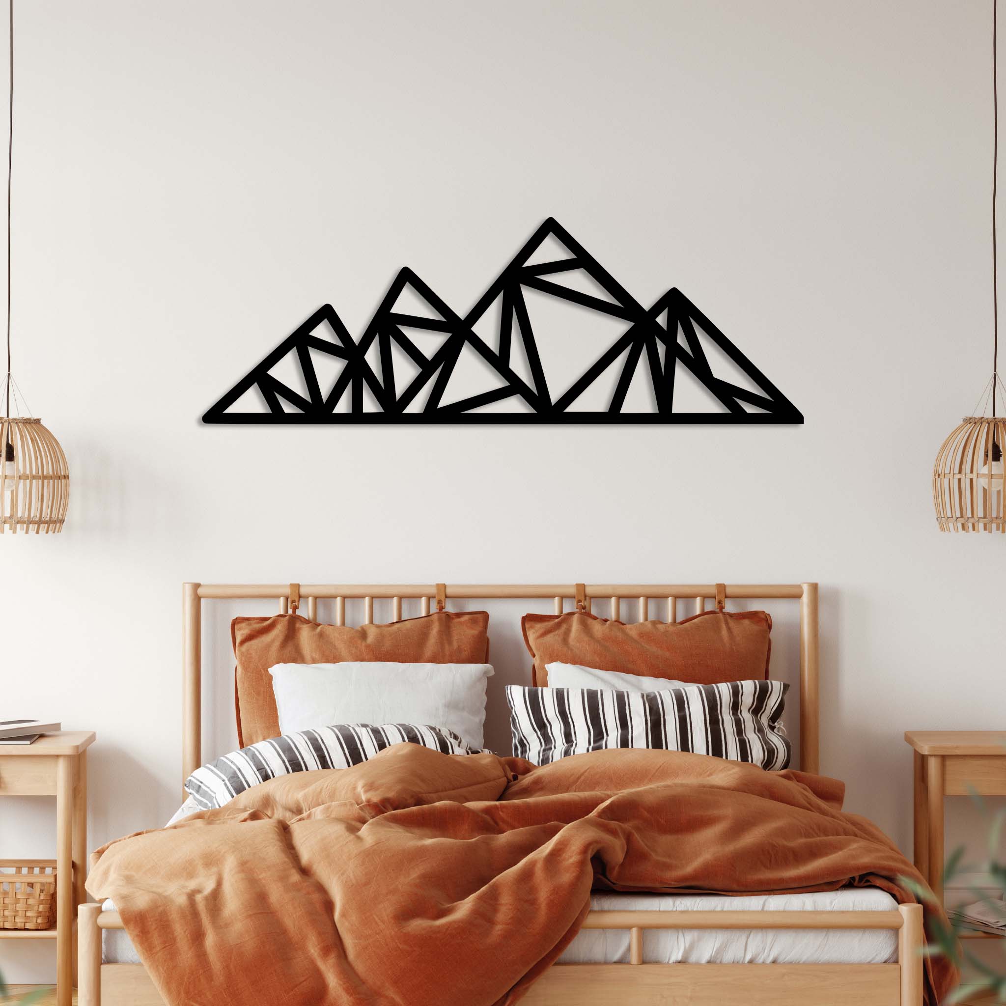 Geometric Triangle Mountains - Metal Wall Art