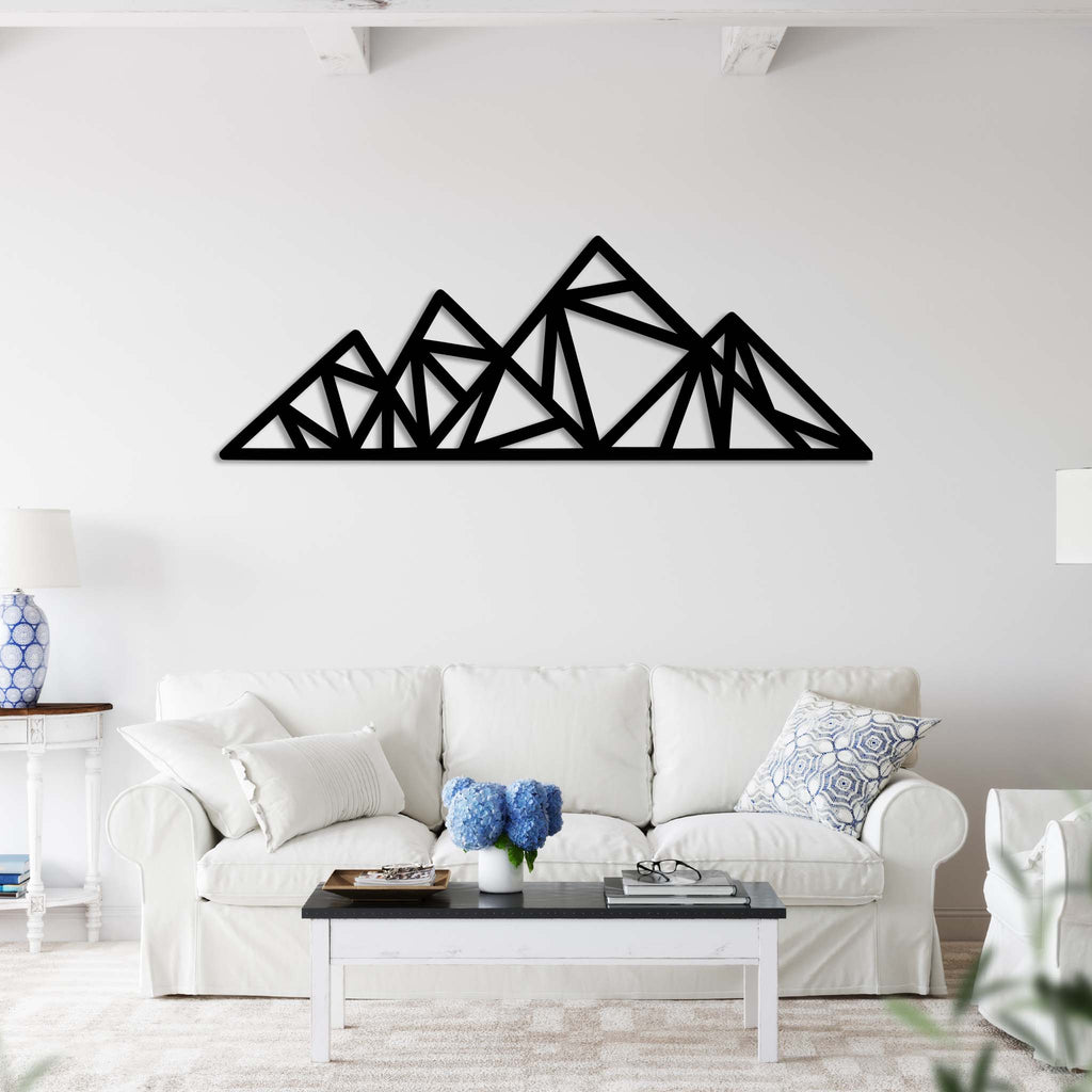 Geometric Triangle Mountains - Metal Wall Art