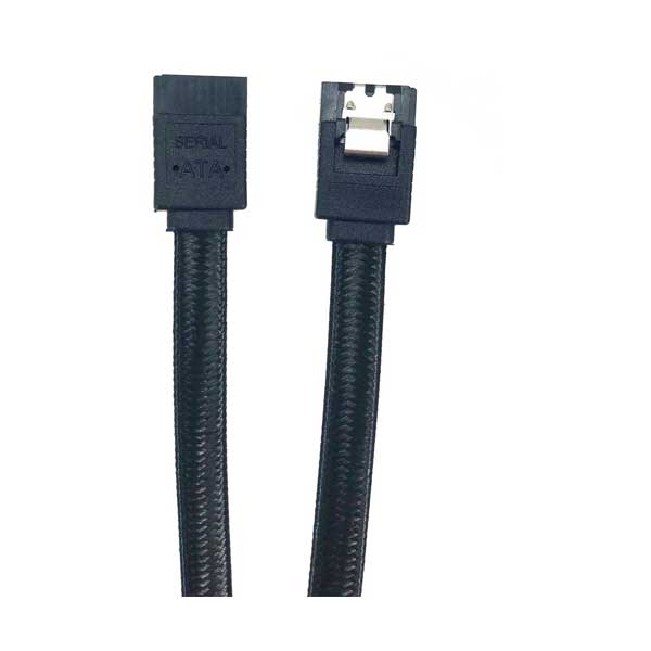 Micro Connectors 2-Pack 40in SATA III Straight Sleeve Cable with Locking Latch - Black (F03-40SLBK-2)