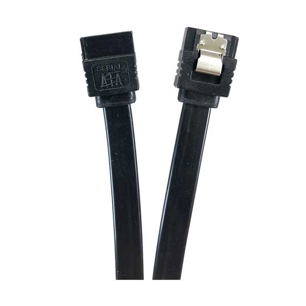 Micro Connectors 20in SATA III Straight Cable with Locking Latch - 2-Pack Black (F03-05MSSB-2)