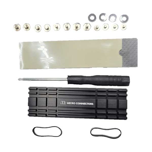 Micro Connectors M.2 NVMe SSD Installation Kit with 5MM Low-Profile Heat Sink and Mounting Screws - PS5 Compatible (NGFFM2-HS-KIT)