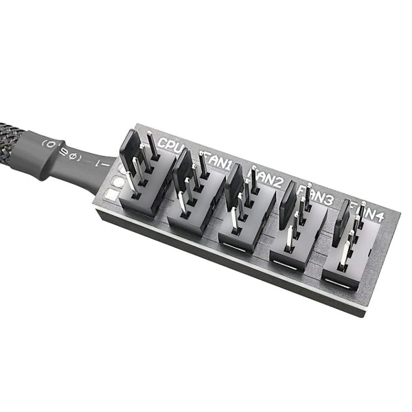 Micro Connectors PWM Fan Hub 4-Pin Sleeved Power Splitter Adapter 1 to 5 (PWM-4P5FHUB)