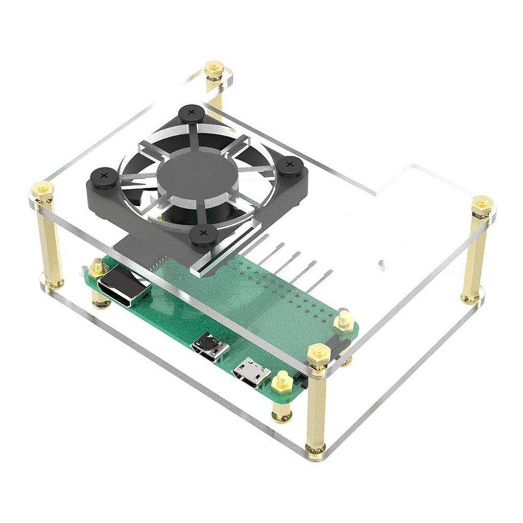 Micro Connectors RAS-PCS06 Acrylic Stackable Raspberry Pi 5, Pi 4 & Pi 3 Case with Fan