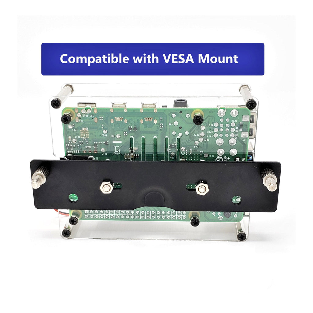 Micro Connectors RAS-PCS06 Acrylic Stackable Raspberry Pi 5, Pi 4 & Pi 3 Case with Fan