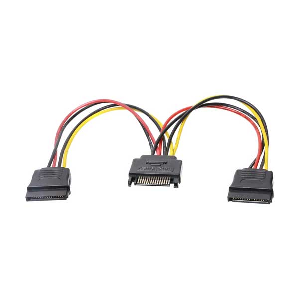 Micro Connectors SATA 15-Pin Male to SATA 15-Pin Female x2 Power Y Cable (F04-134)