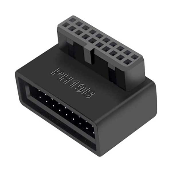 Micro Connectors USB 3.0 19/20-Pin Male to Female Extension Adapter 90 Degree/Down Angle (G08-319DO)