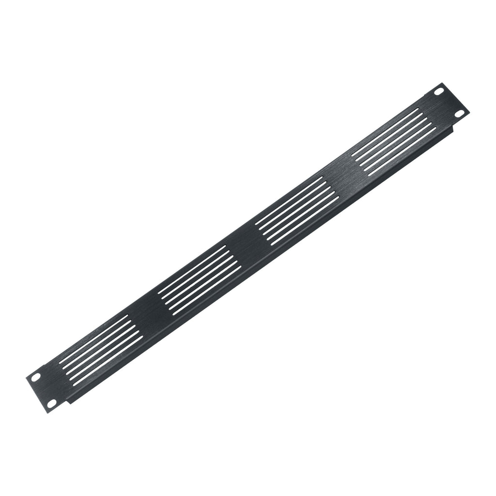 Middle Atlantic VTP-1 1RU Anodized Aluminum Rack Vent Panel with Slotted Design - Black