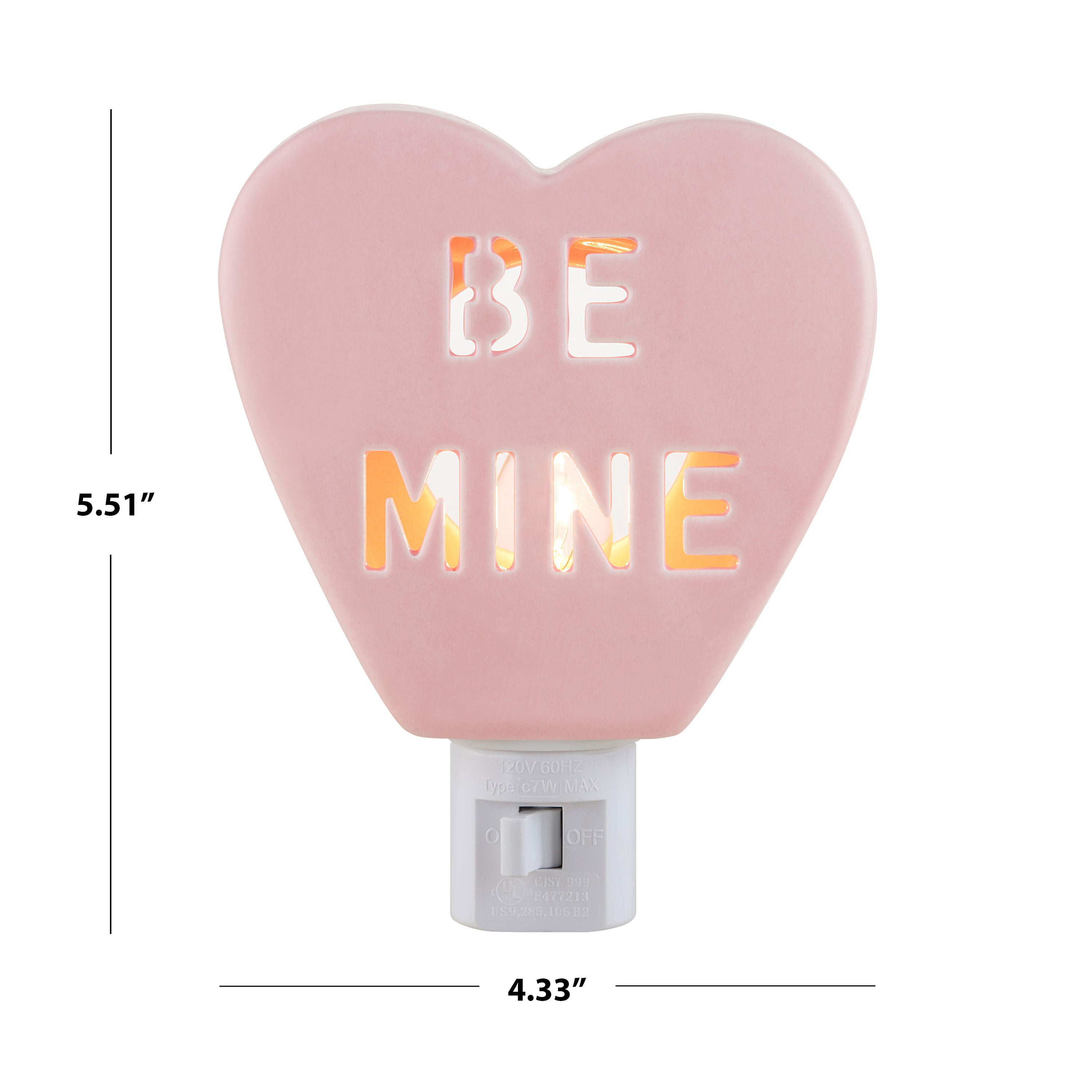 Miss Valentine Ceramic Candy Heart Be Mine Pink Nightlight