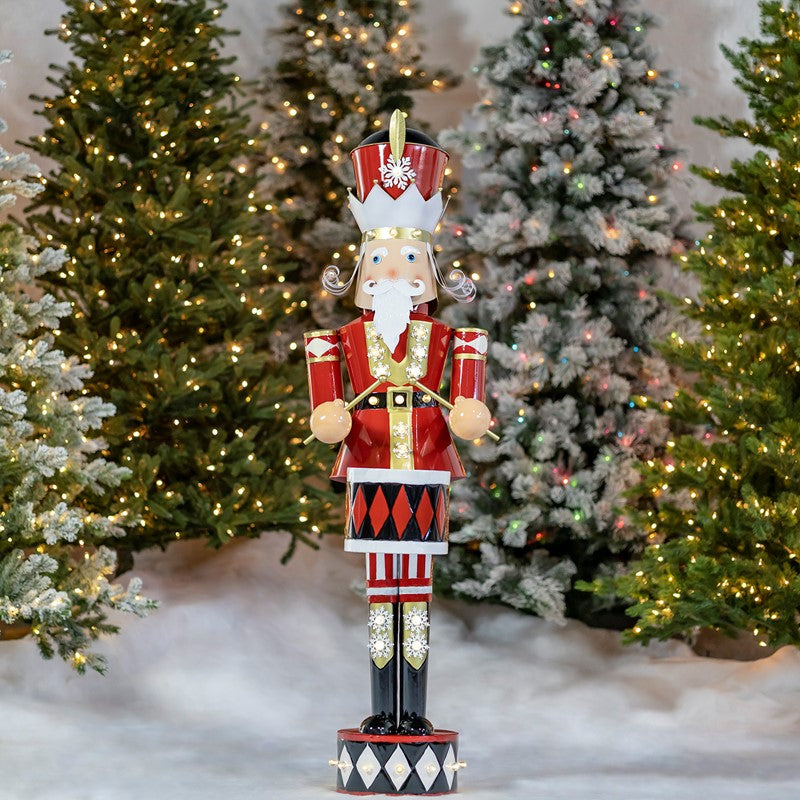 61" Iron Nutcracker with Drum & LED lights