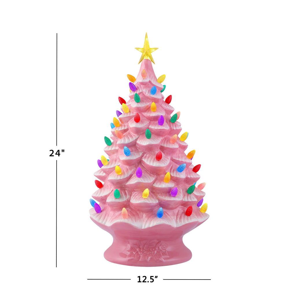 24 in. Nostalgic Ceramic Tree - Pink