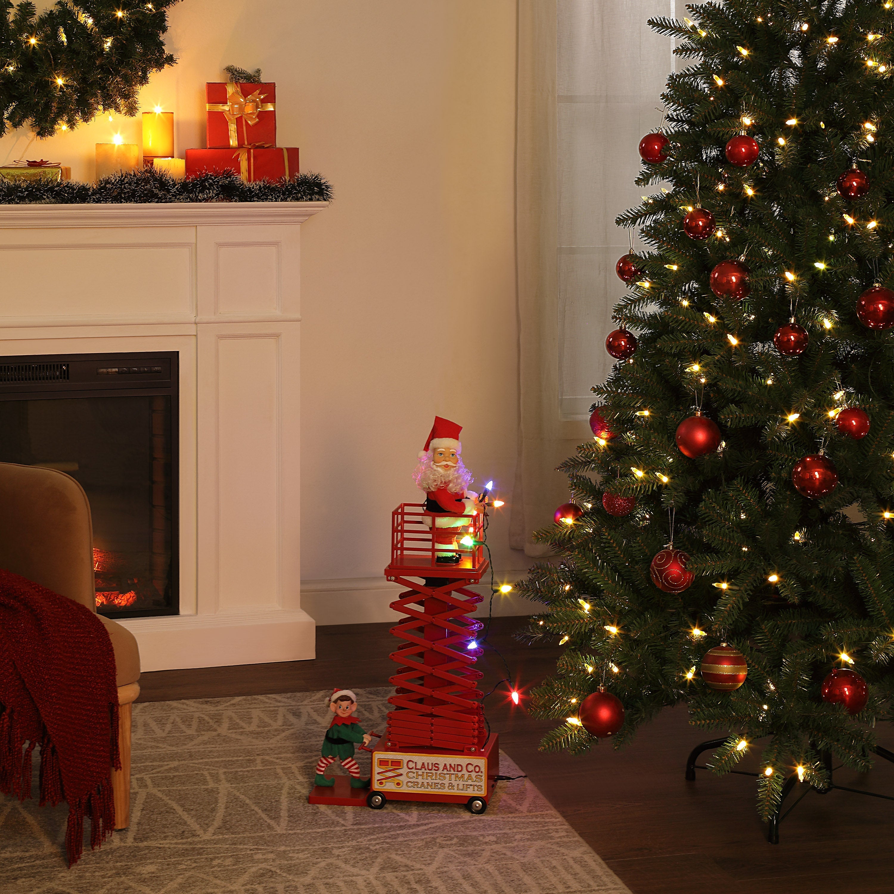 50 in. Animated and Musical Lift - White Santa