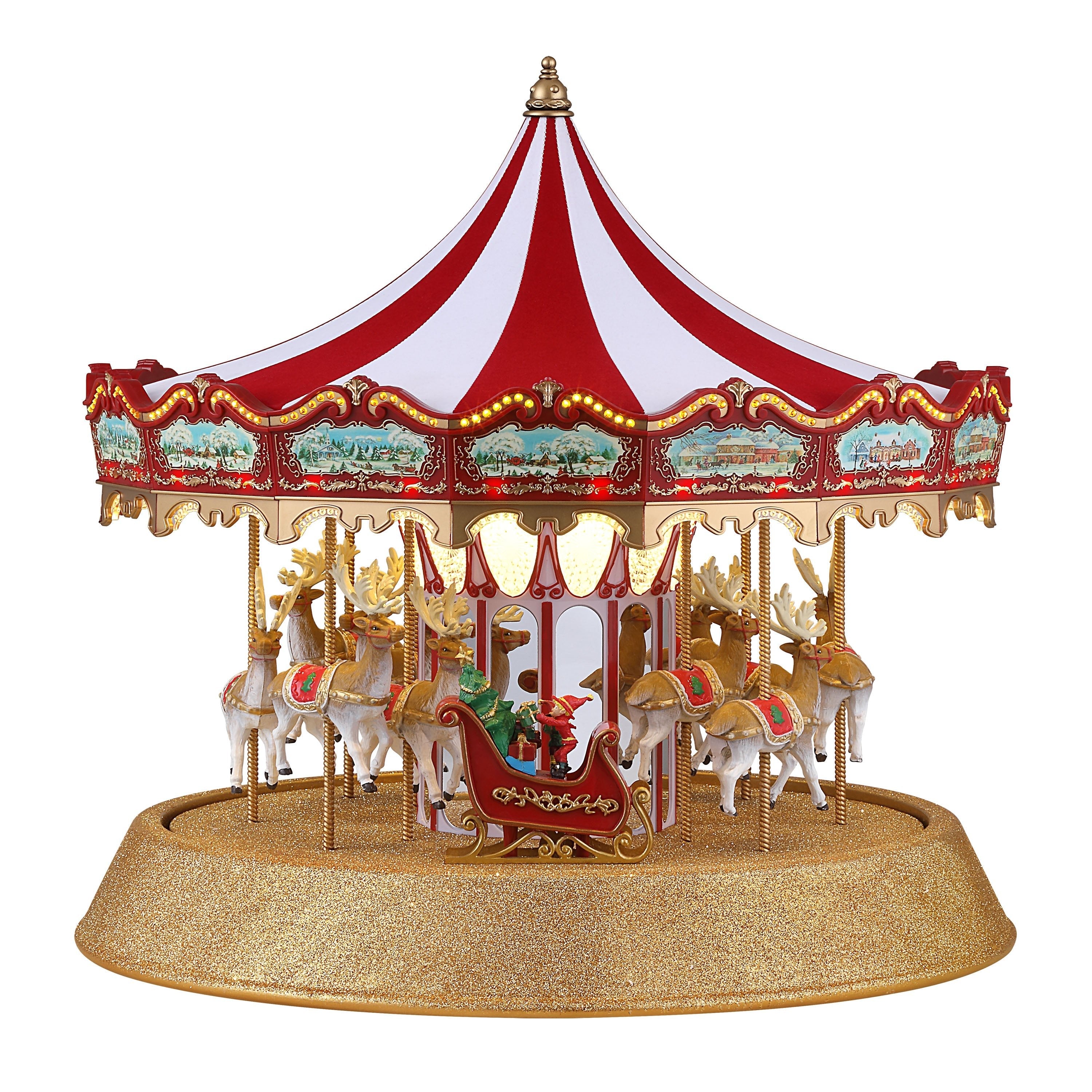 17 in. Animated Sparkle Carousel
