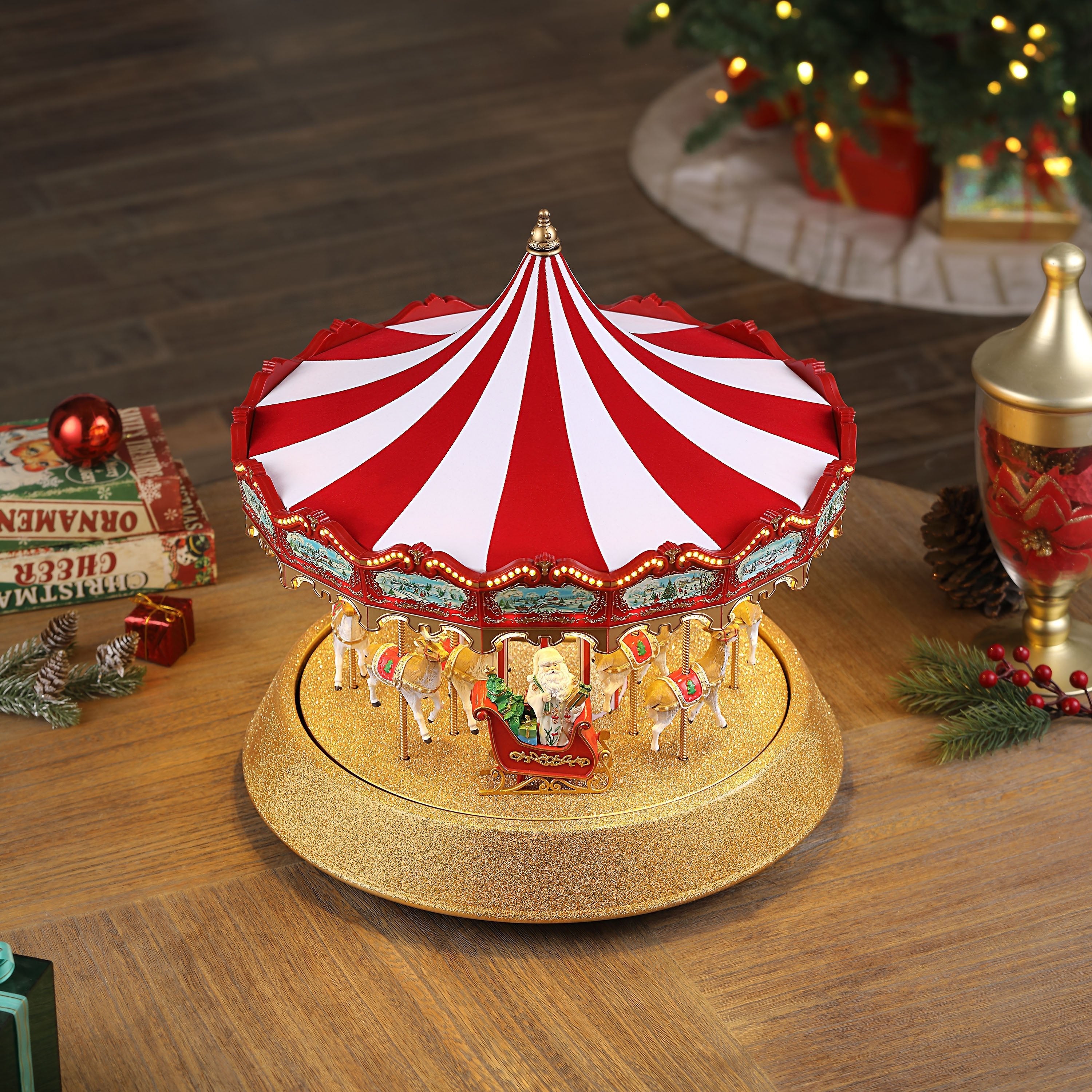 17 in. Animated Sparkle Carousel