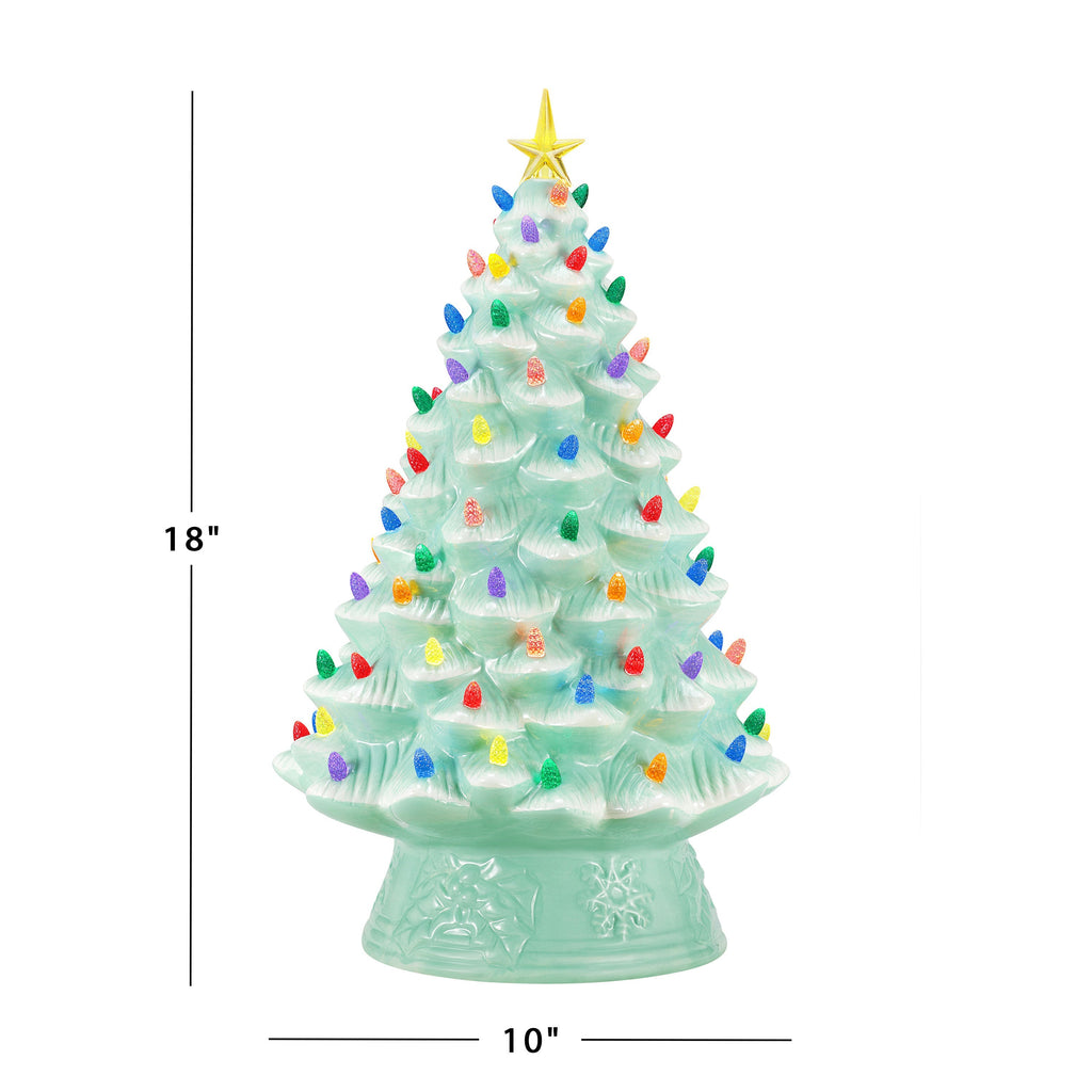 18 in. Nostalgic Ceramic Tree - Seafoam