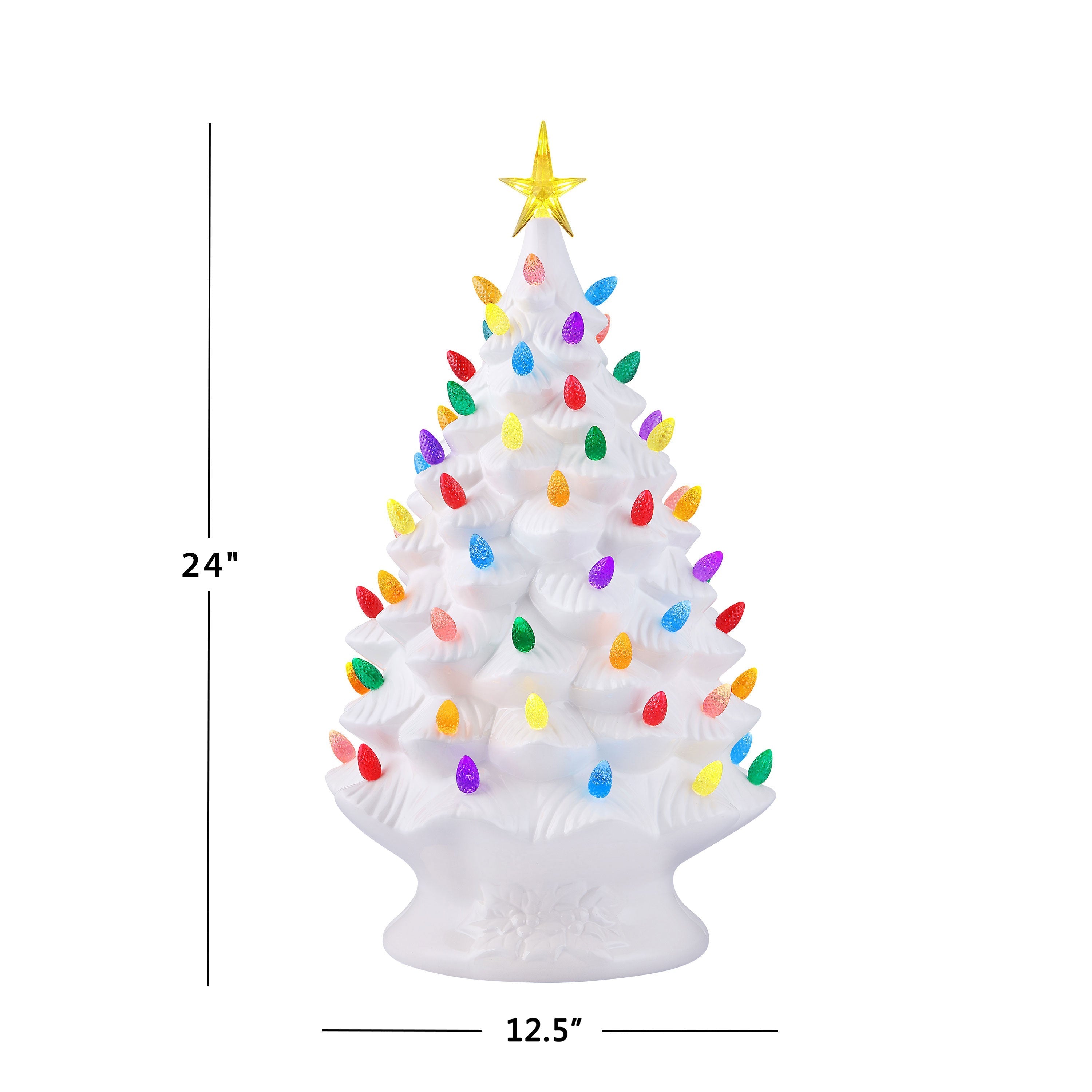 24 in. Nostalgic Ceramic Tree - White