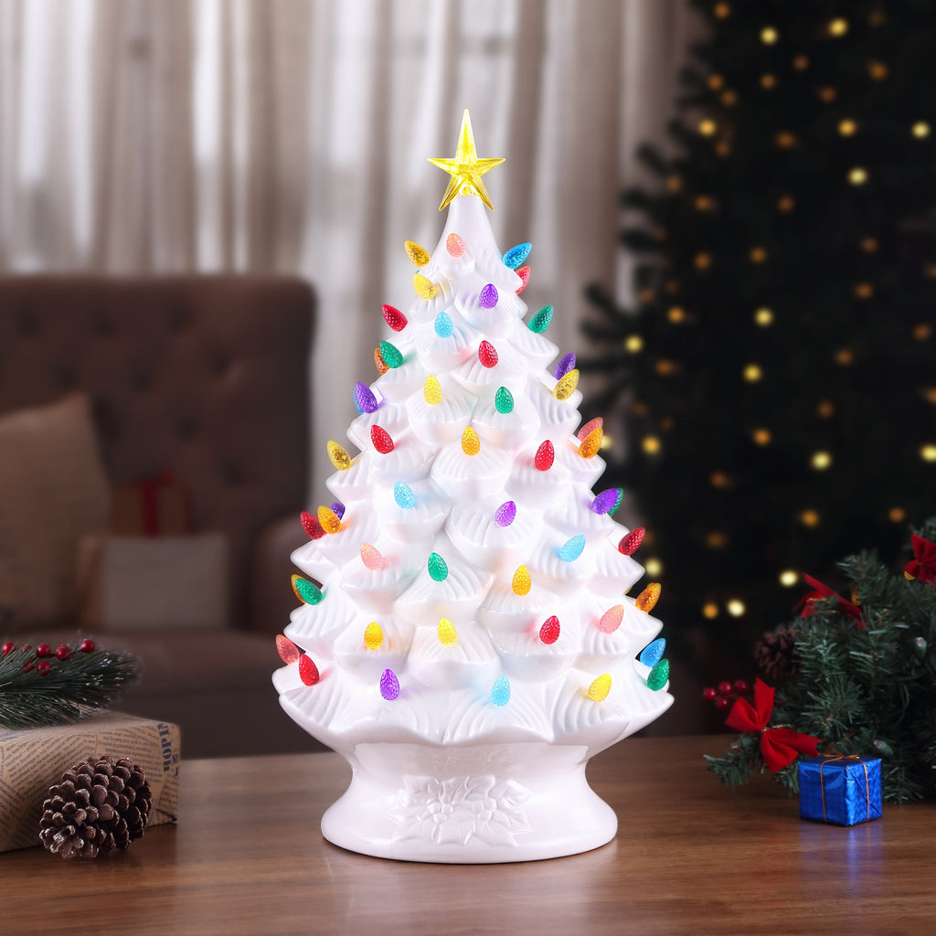 24 in. Nostalgic Ceramic Tree - White