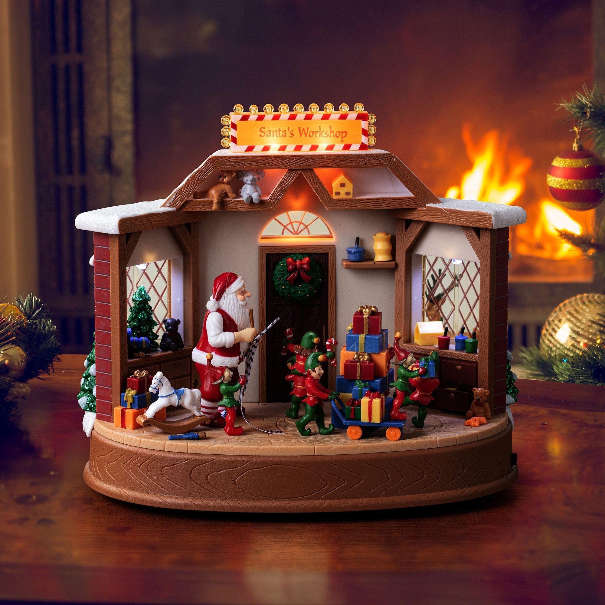 8 in. Animated Santa's Workshop