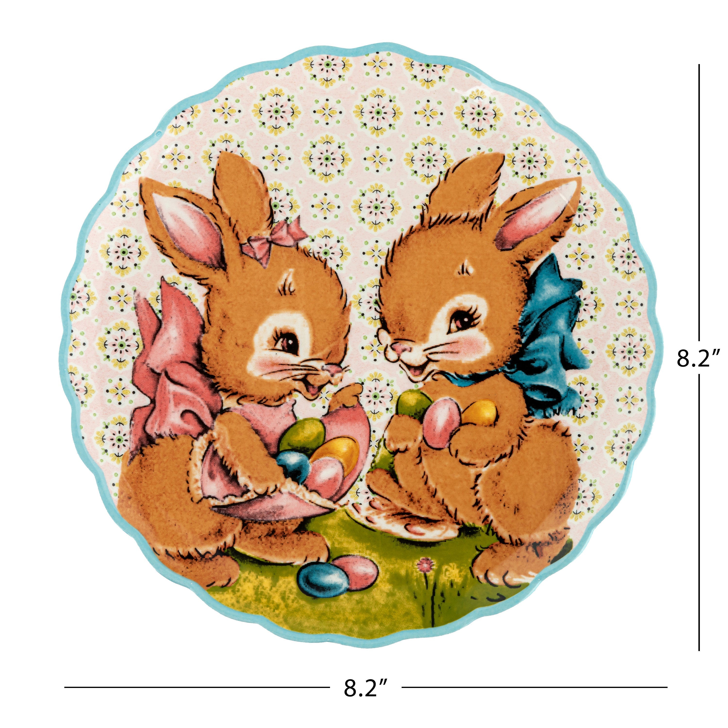 Mr. Cottontail 8 in. Ceramic Set of 4 Easter Plates