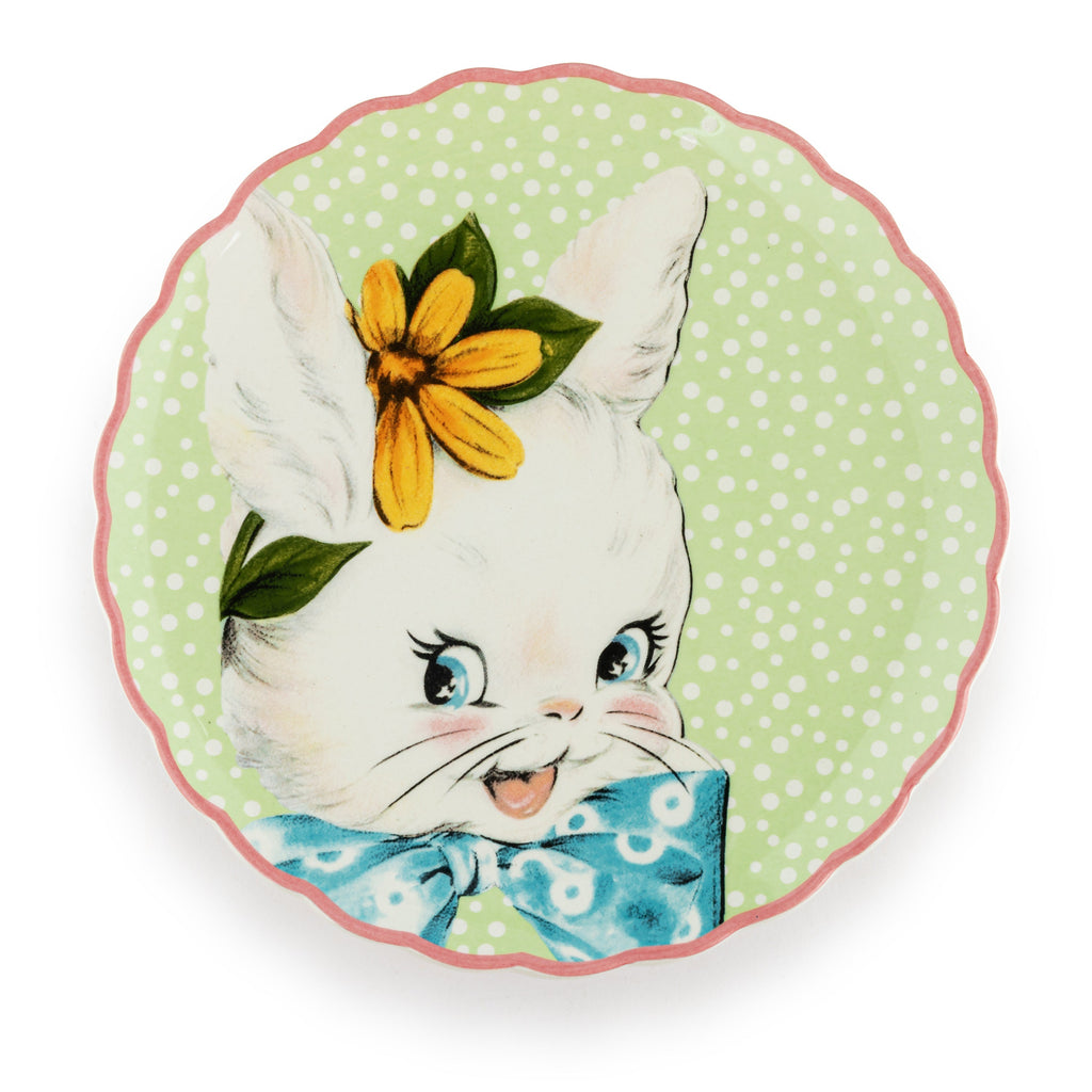 Mr. Cottontail 8 in. Ceramic Set of 4 Easter Plates