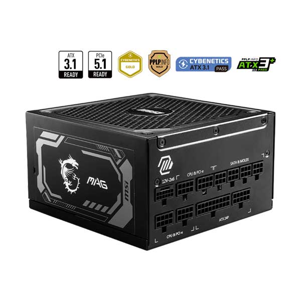 MSI 1000W 80+ Gold Fully Modular ATX 3.1 Power Supply (MAG A1000GL PCIE5)