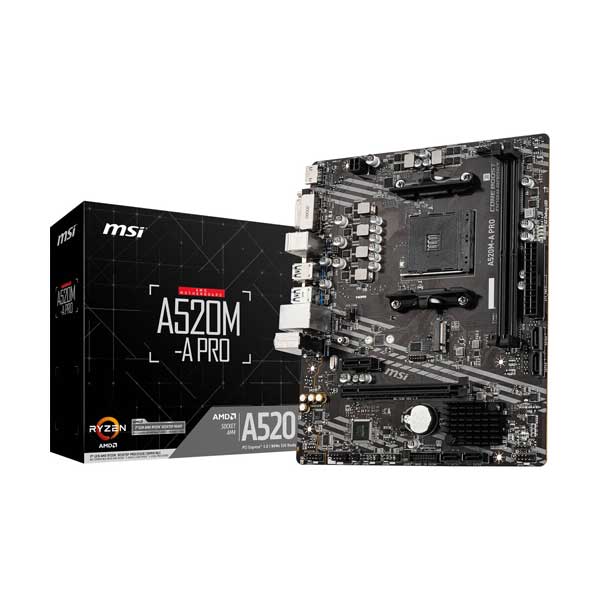 MSI A520M-A PRO AMD A520 AM4 Micro ATX Motherboard