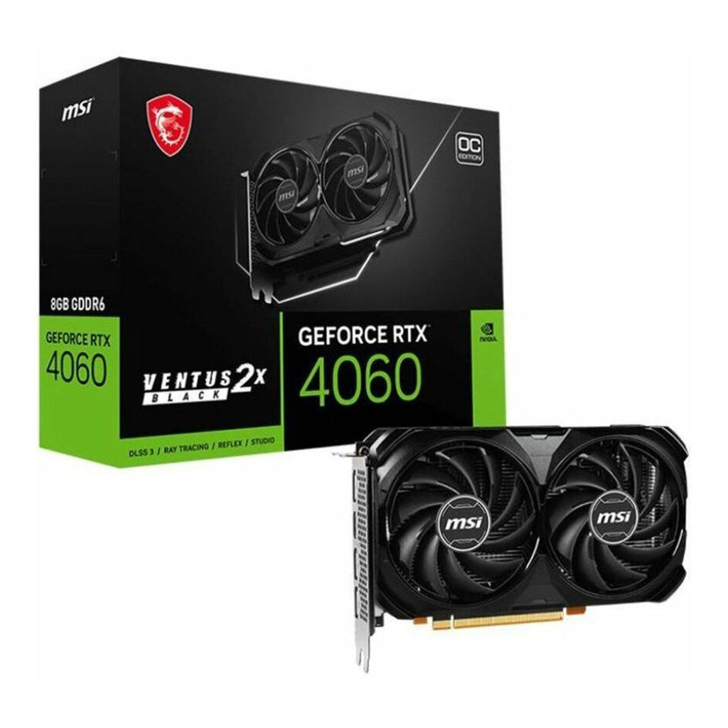 MSI G4060V2XB8C NVIDIA GeForce RTX 4060 VENTUS 2X Black OC Graphic Card - 8GB GDDR6