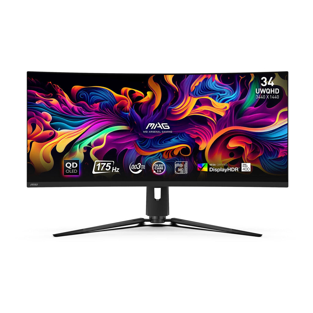 MSI MAG 341CQP 34" OD-OLED Curved Widescreen Gaming OLED Monitor - 21:9 - Black