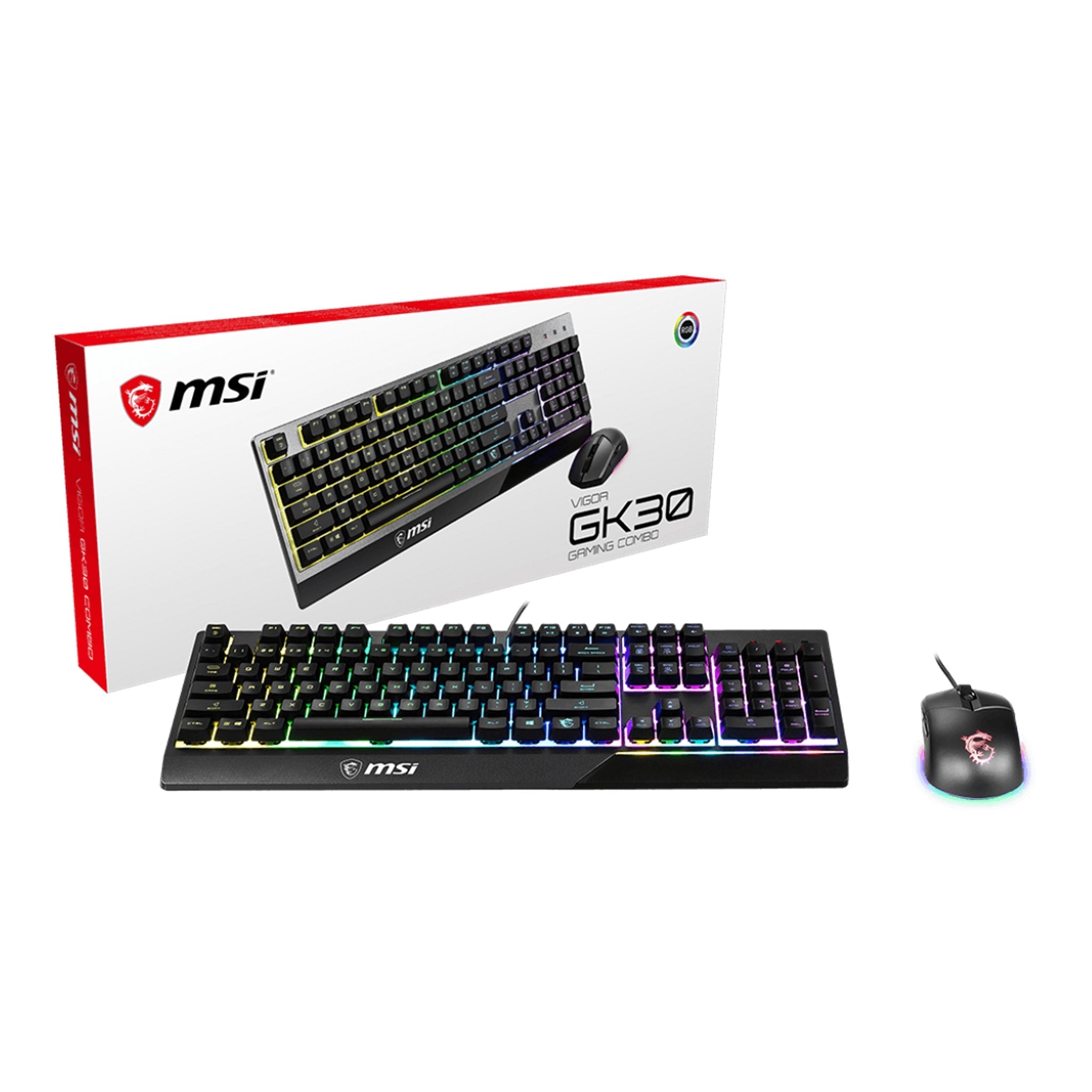 MSI Vigor GK30 Combo Mechanical RGB Keyboard & Optical Mouse - Black