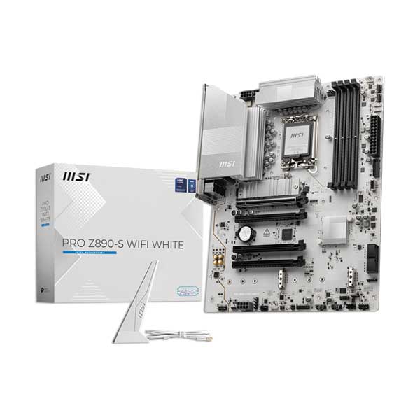 MSI Z890-S WIFI WHITE Intel LGA 1851 ATX Gaming Desktop Motherboard