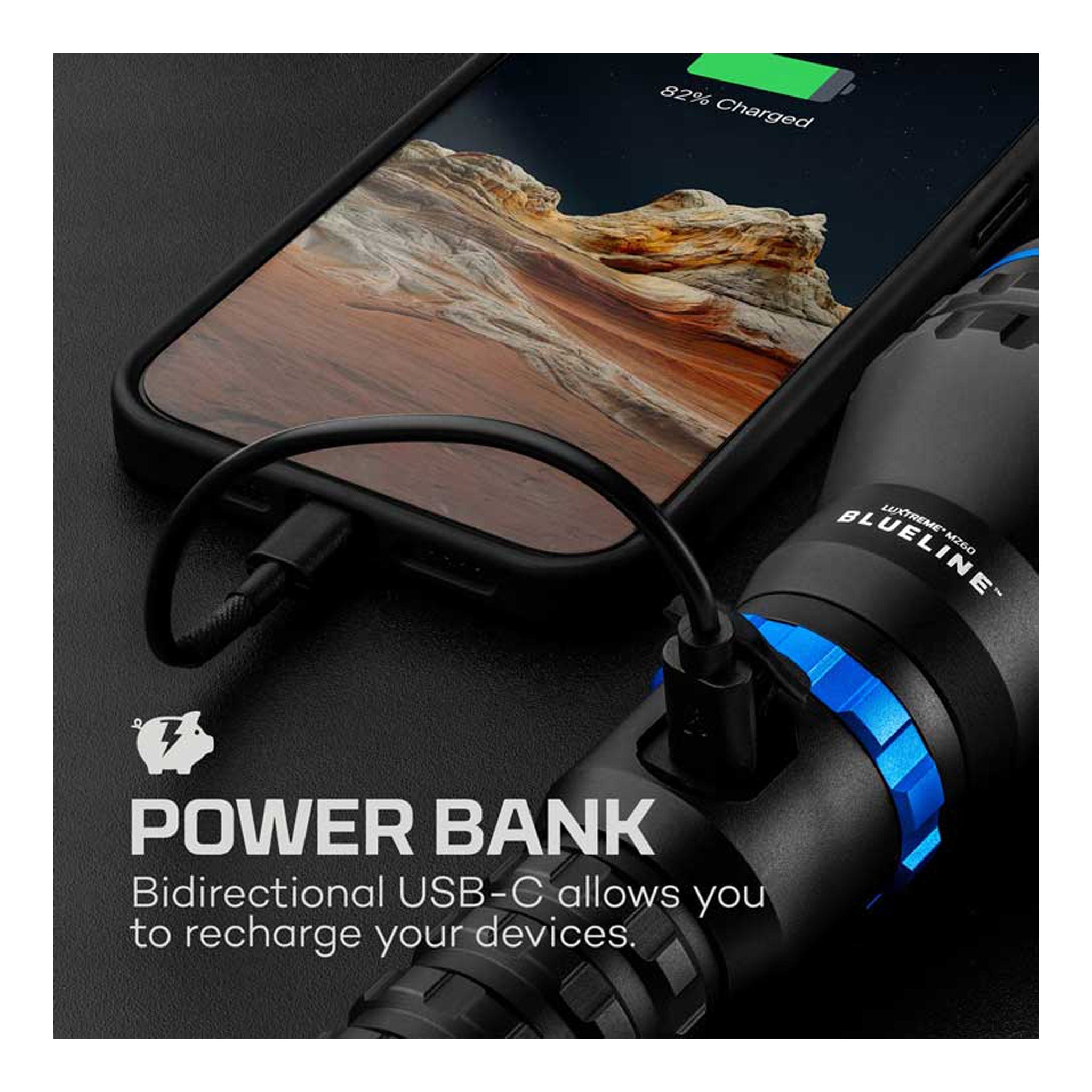 NEBO NEB-FLT-0026 Luxtreme MZ60 Blueline USB-C Rechargeable Flashlight