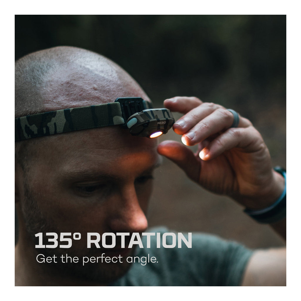 NEBO NEB-HLP-1004 Mossy Oak Bottomland MYCRO 400 Rechargeable Headlamp