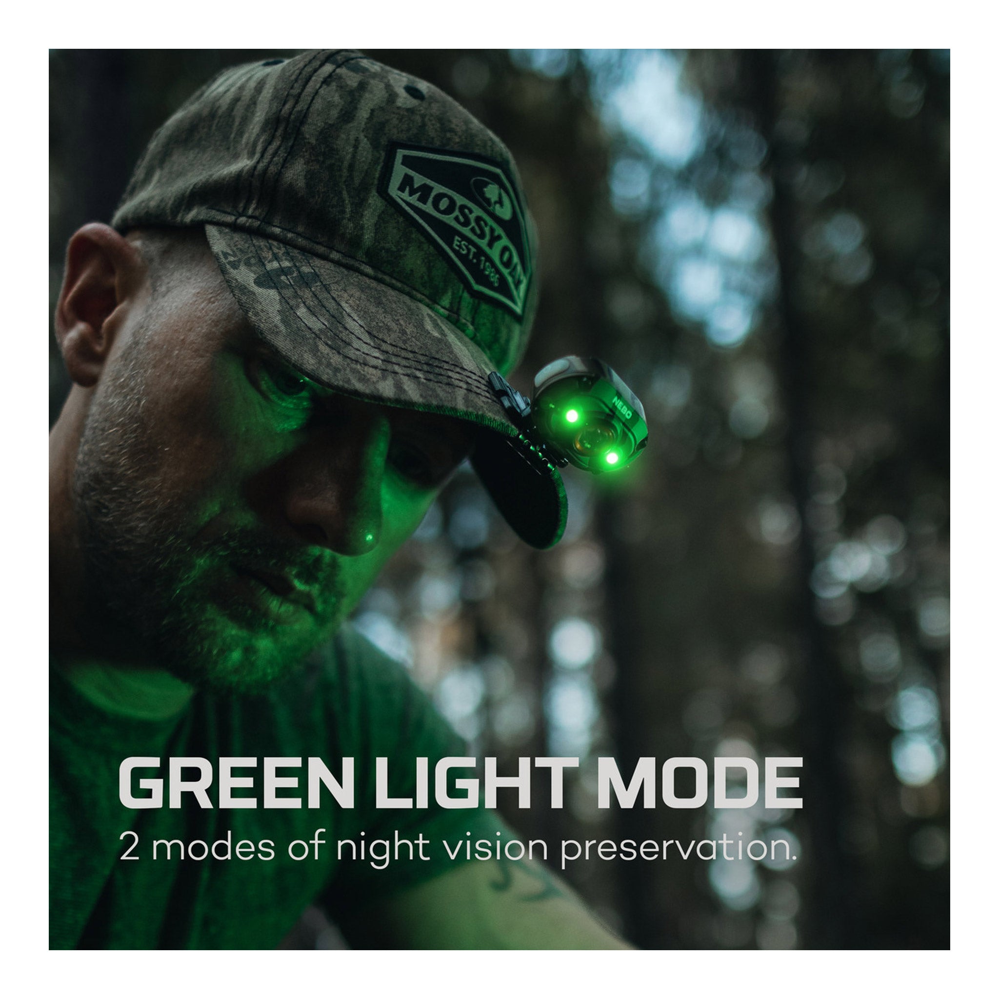 NEBO NEB-HLP-1004 Mossy Oak Bottomland MYCRO 400 Rechargeable Headlamp