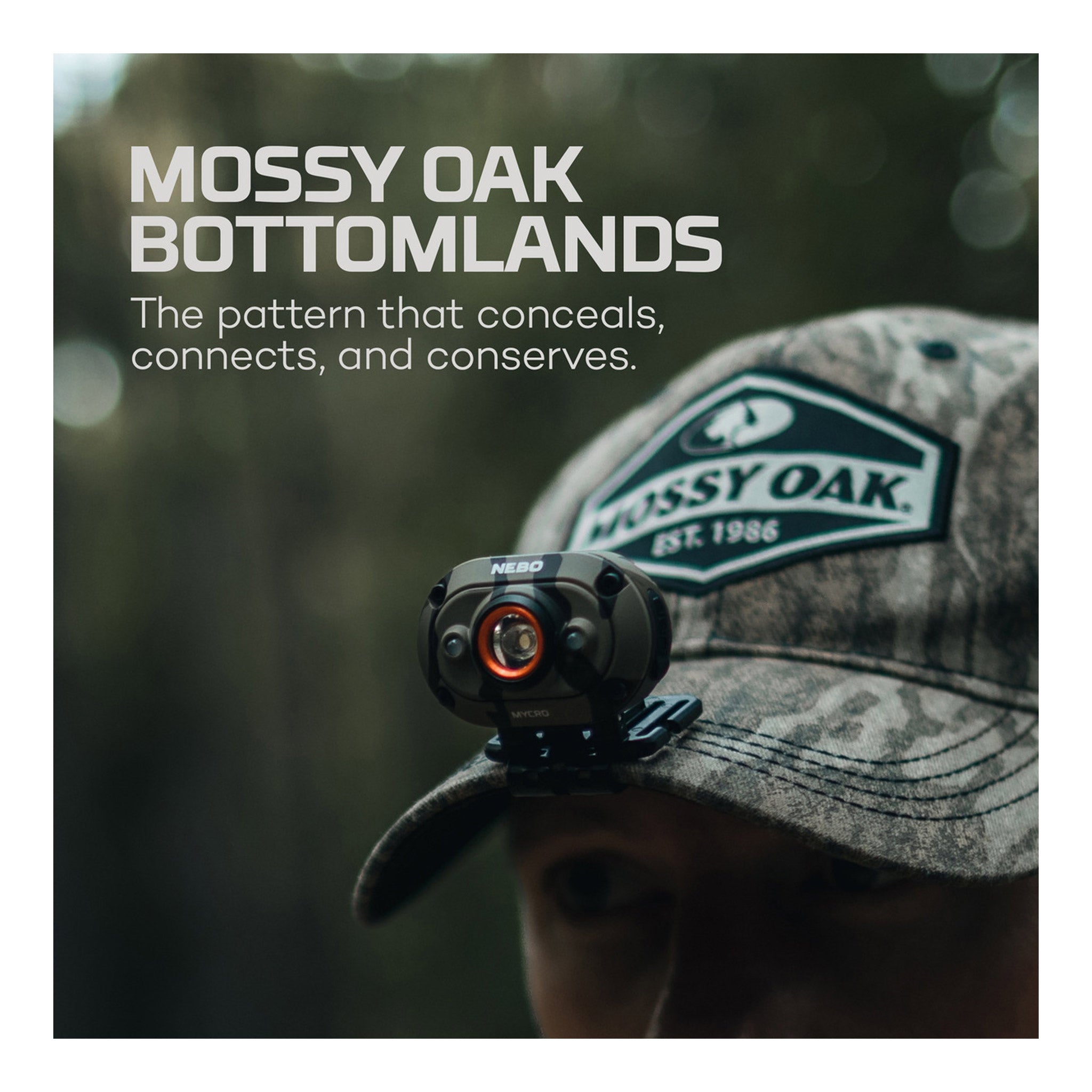 NEBO NEB-HLP-1004 Mossy Oak Bottomland MYCRO 400 Rechargeable Headlamp
