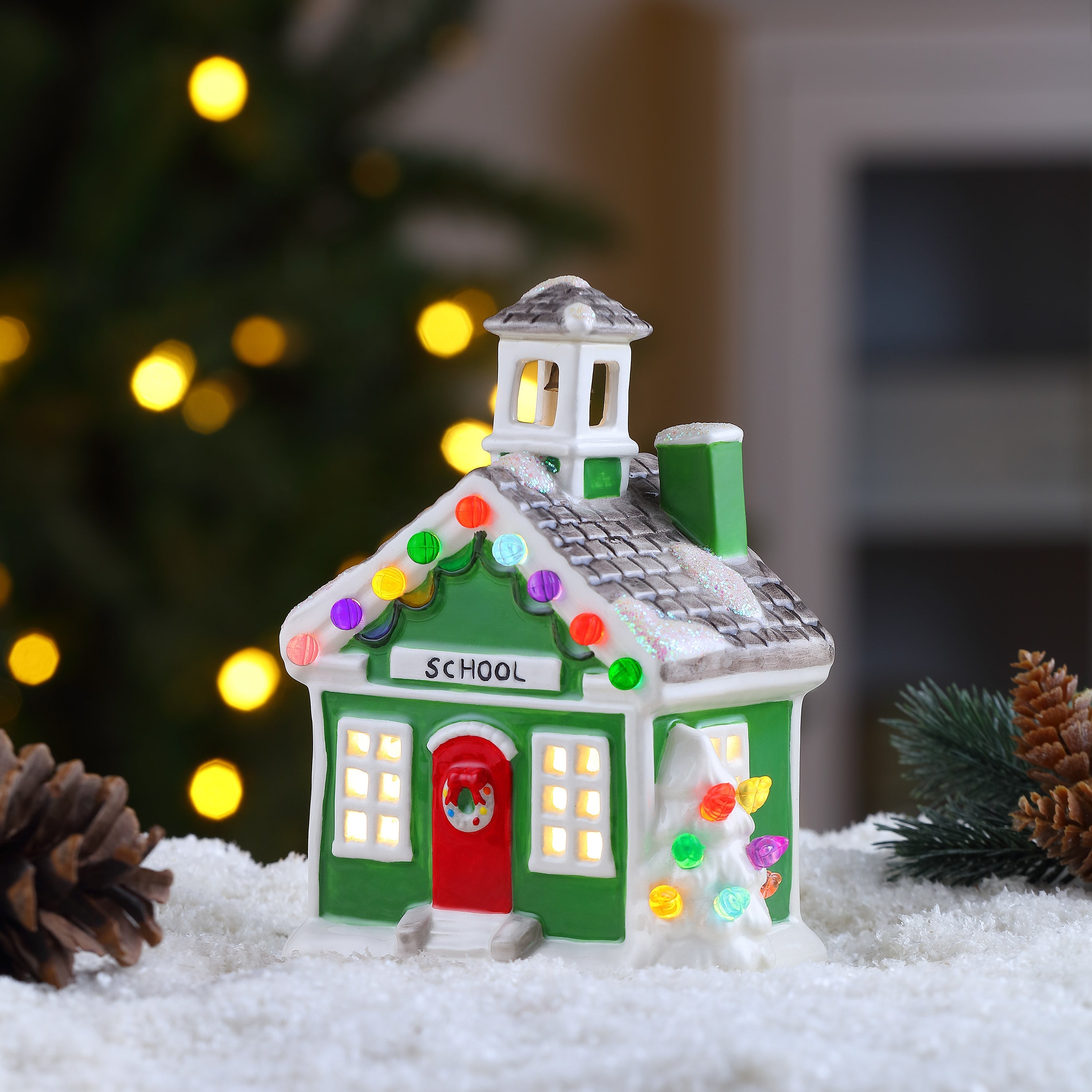 6 in. Nostalgic Ceramic Village - School