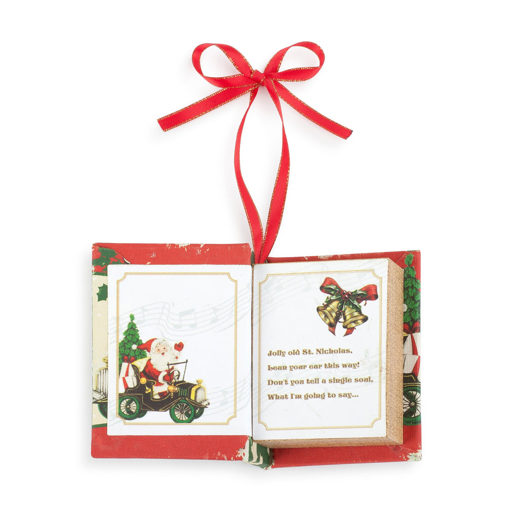 Nostalgic Christmas Book Ornament - Santa
