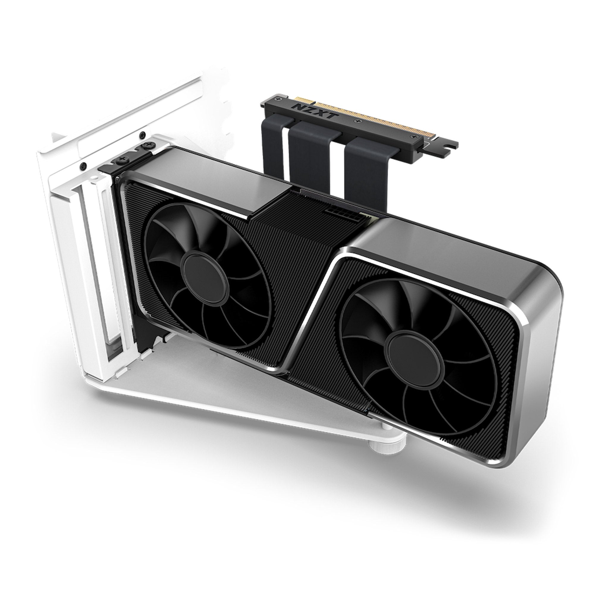 NZXT AB-RH175-W1 PCIe 4.0 Vertical GPU Mounting Kit - Matte White