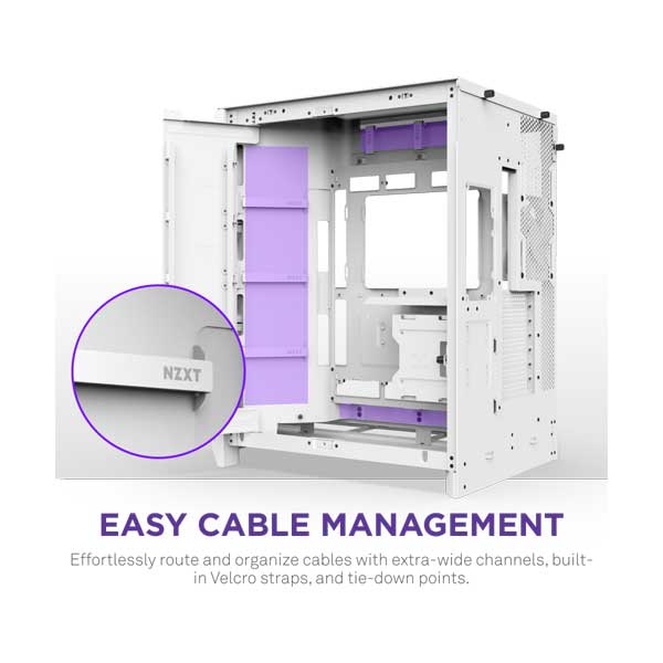 NZXT H9 Flow Large Dual-Chamber Mid-Tower ATX Airflow Case - White (CM-H92FW-01)