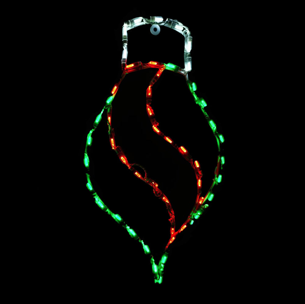 Ornament Hanging Twist Drop Red Green
