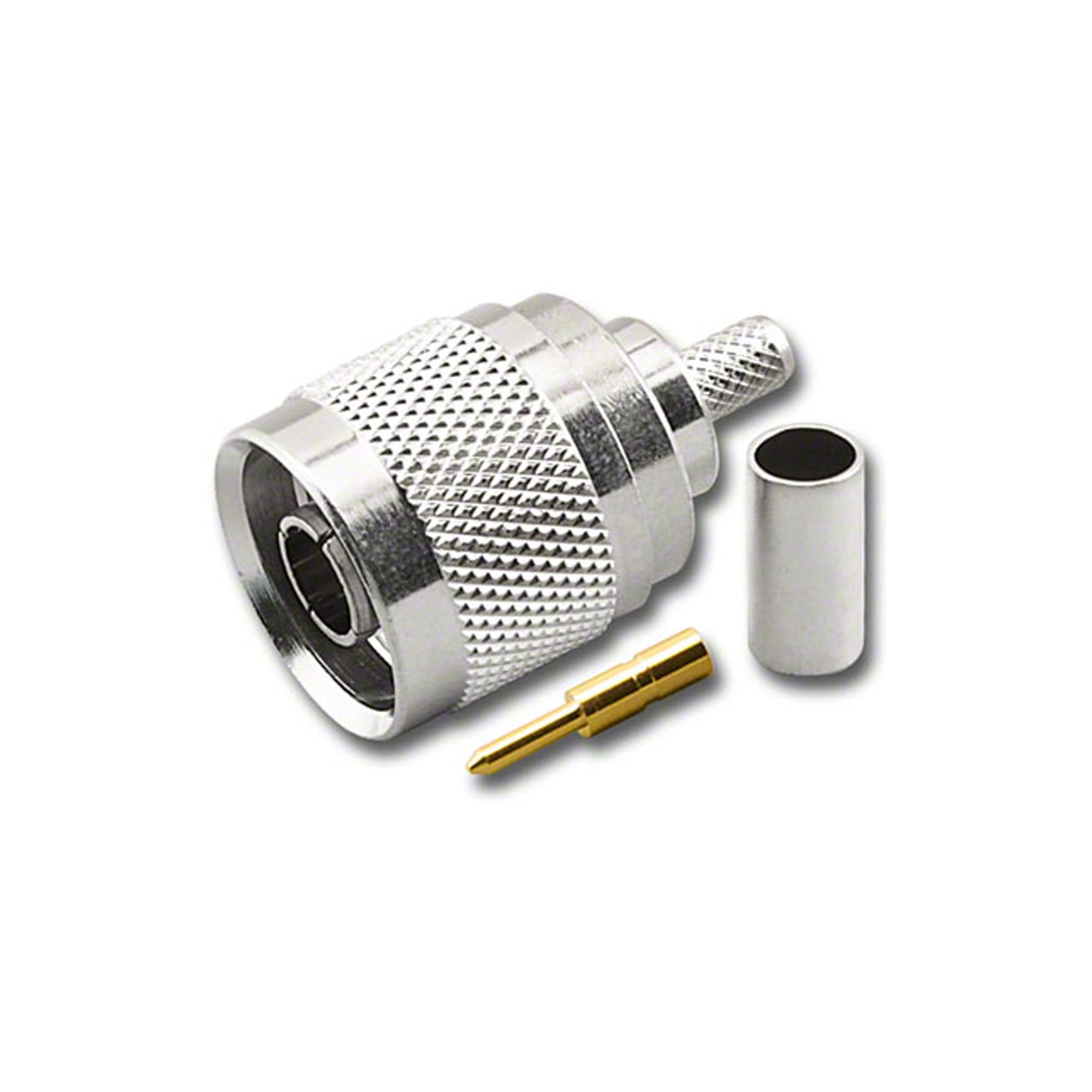 Pan Pacific RFN-7642-A 3-Piece Type N-Male Crimp Connector for RG-58 Coaxial Cable