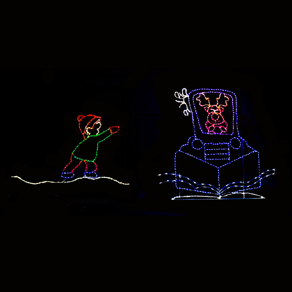 Animated Reindeer Plowing Scene