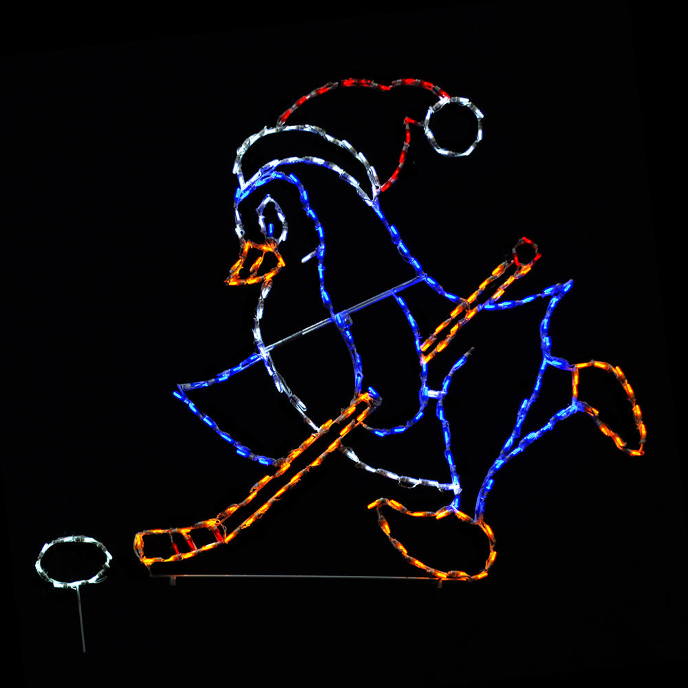 LED Hockey Penguin w/ Puck (Left Facing)