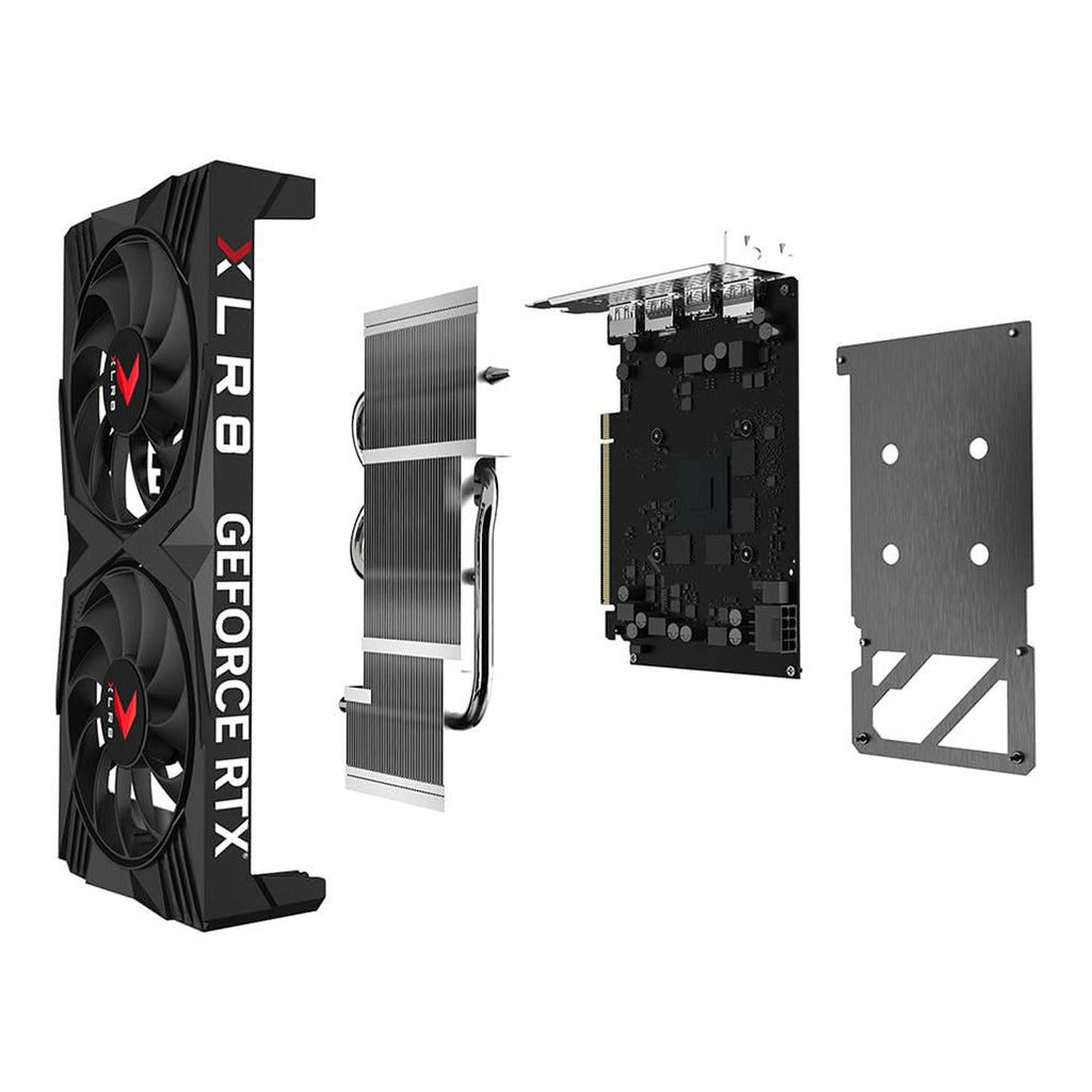 PNY VCG40608DFXPB1 NVIDIA GeForce RTX 4060 8GB XLR8 Gaming Verto Dual Fan OC Graphics Card - Black