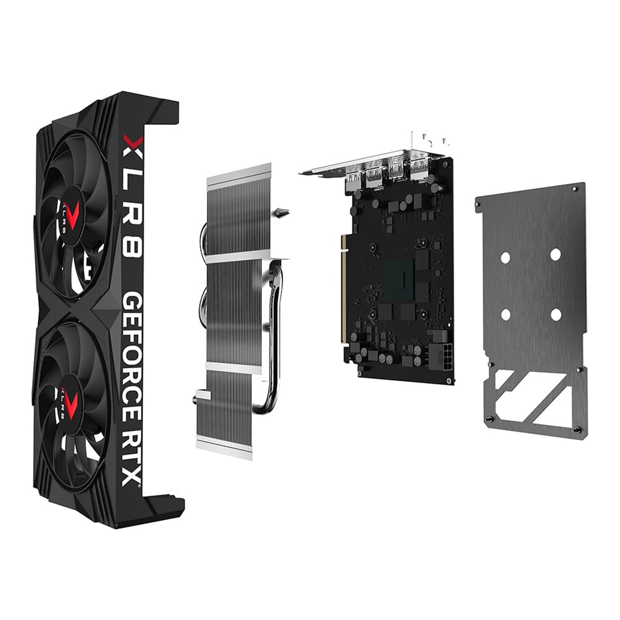 PNY VCG40608DFXPB1 NVIDIA GeForce RTX 4060 8GB XLR8 Gaming Verto Dual Fan OC Graphics Card - Black