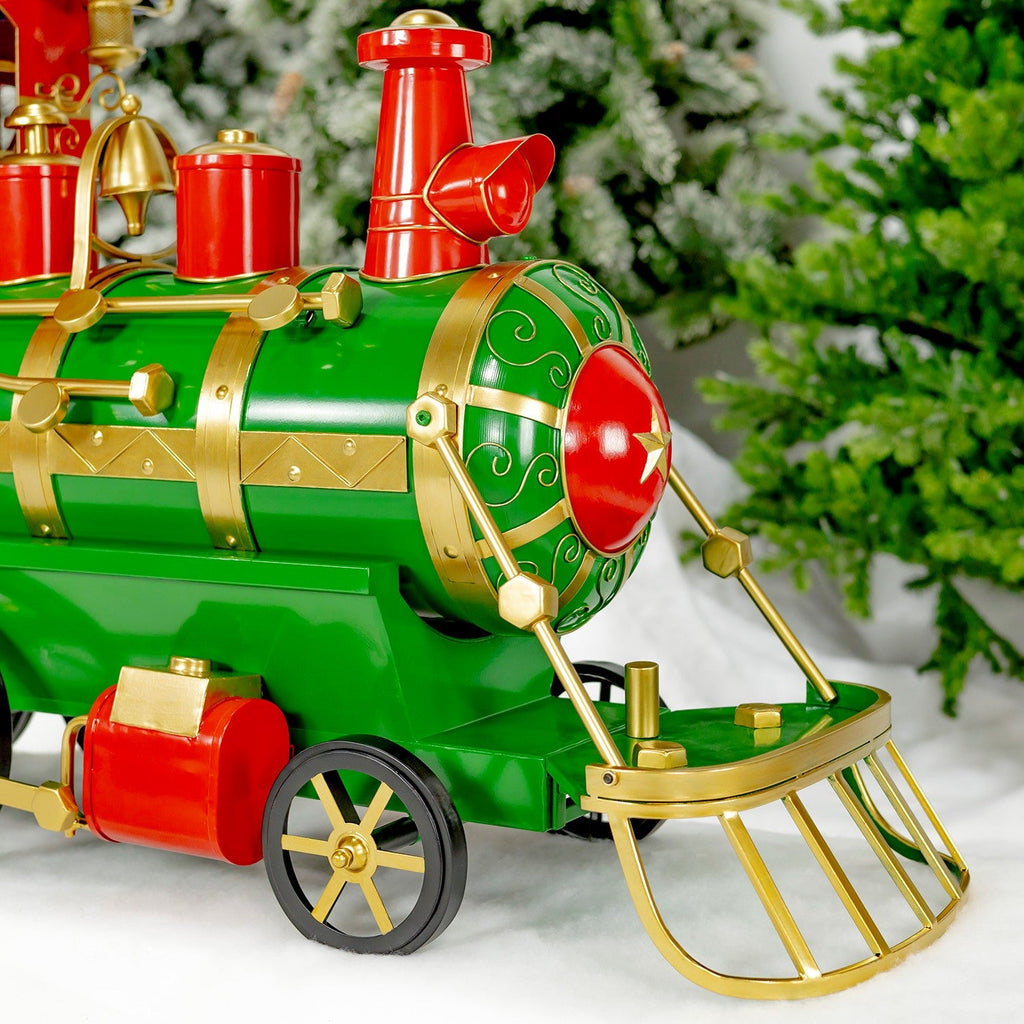 5.85ft. Long Medium Christmas Train with Cart & Lanterns