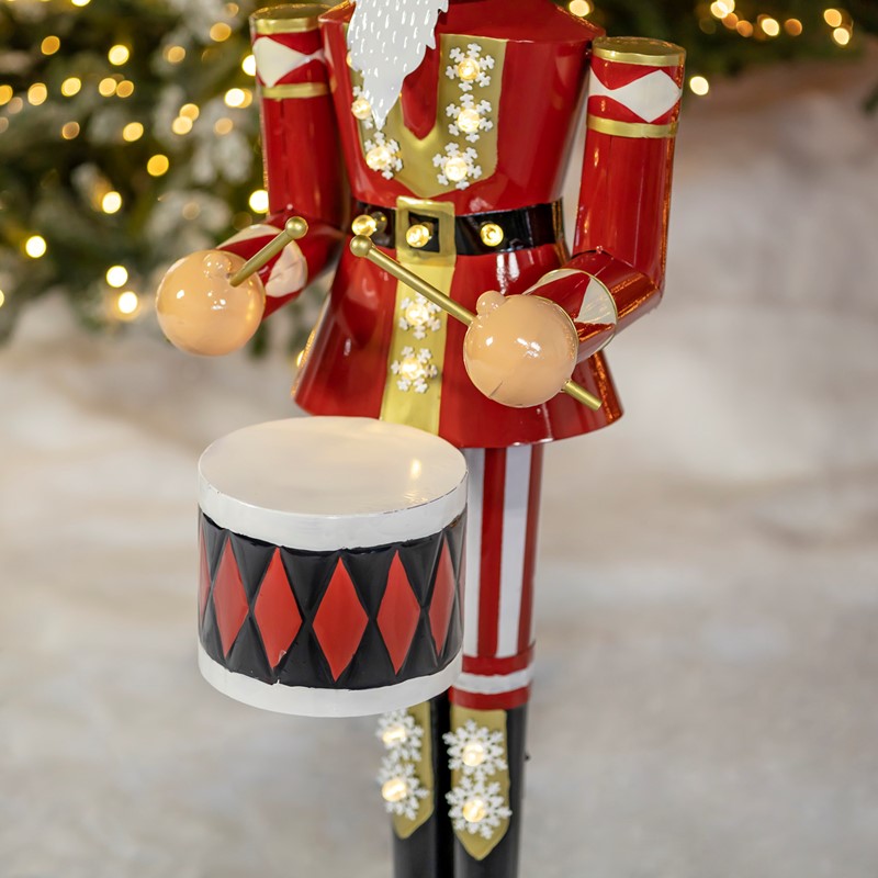 61" Iron Nutcracker with Drum & LED lights