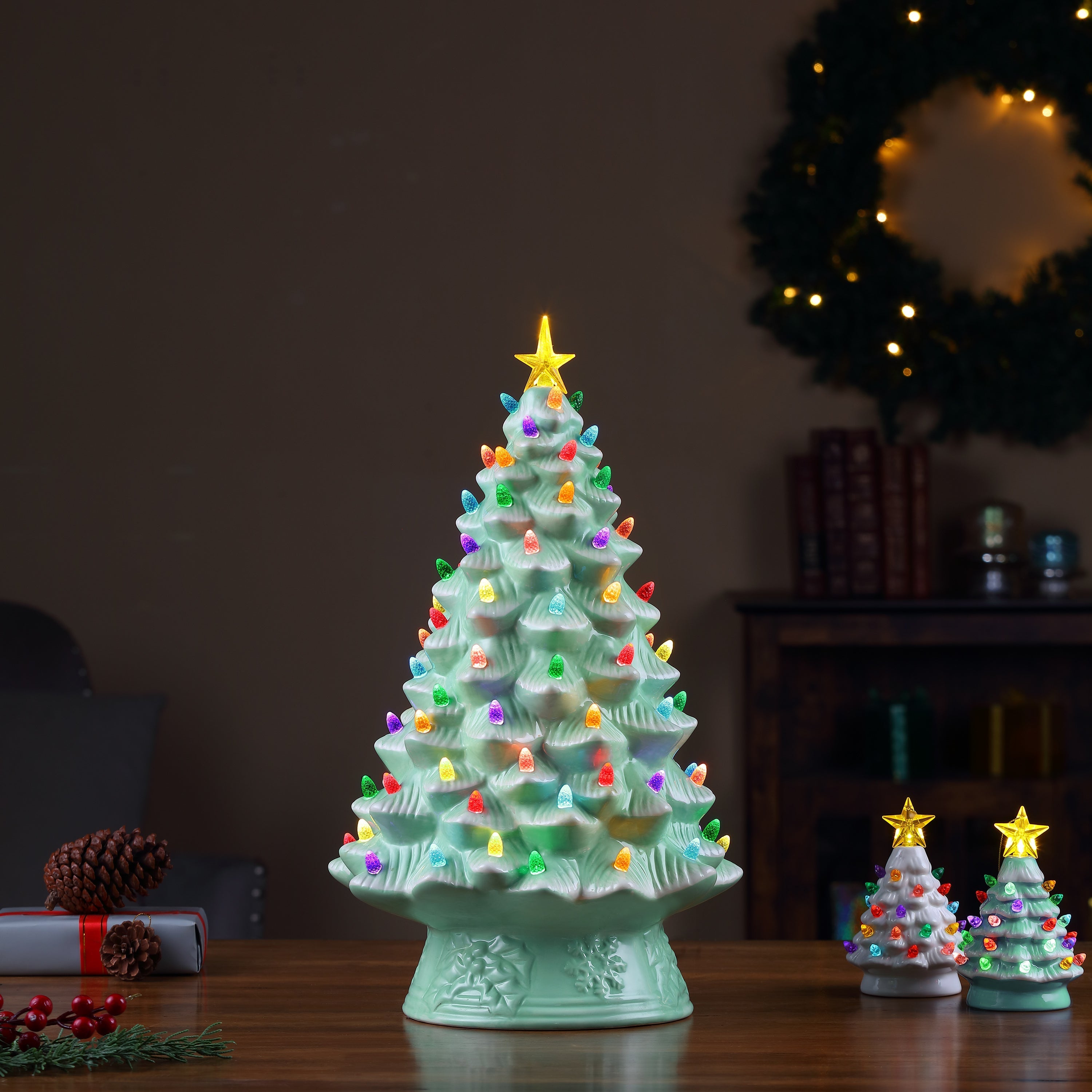 18 in. Nostalgic Ceramic Tree - Seafoam