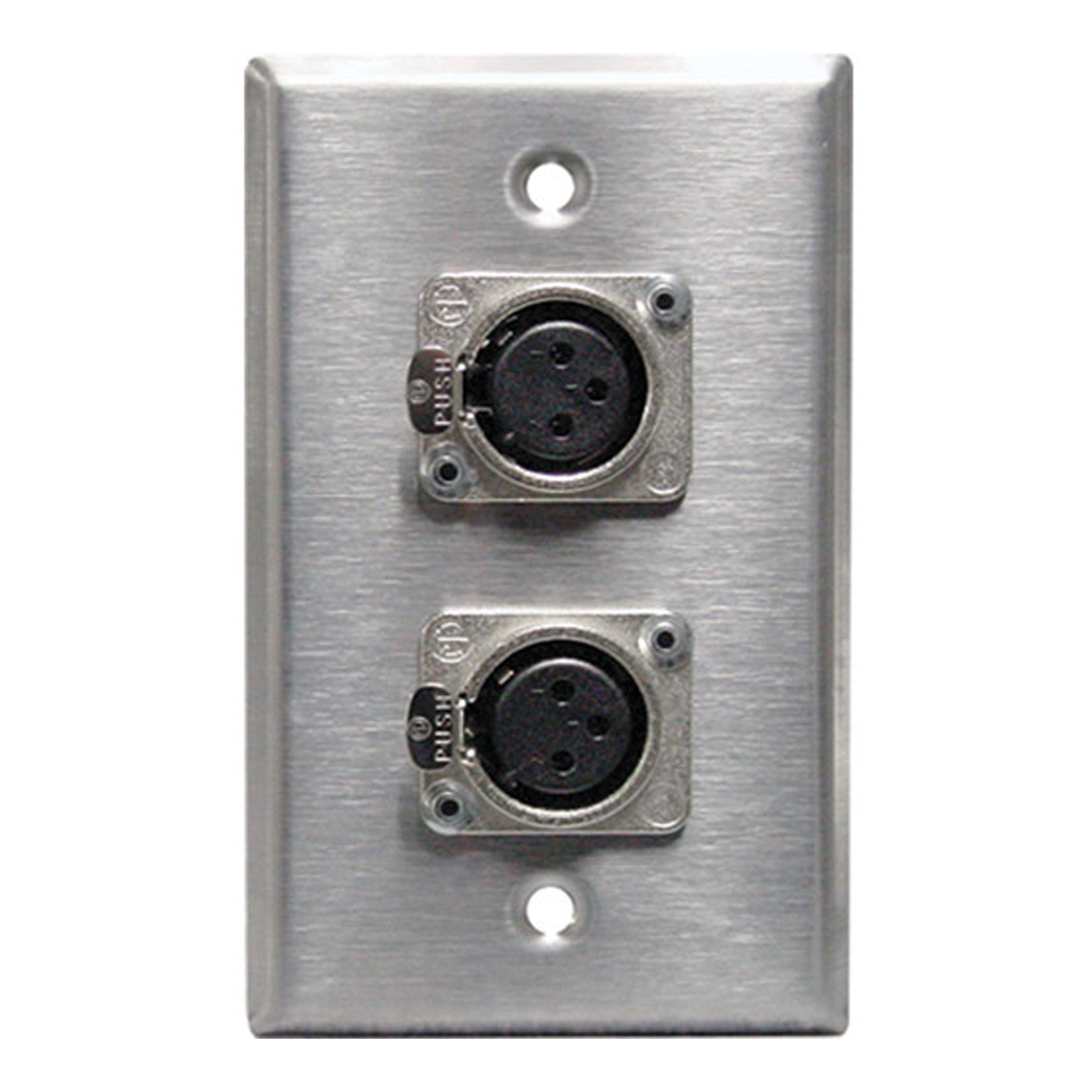 RapcoHorizon SP-2DFN Single Gang Wall Plate with Dual Neutrik NC3FD-L-1 XLR Connector