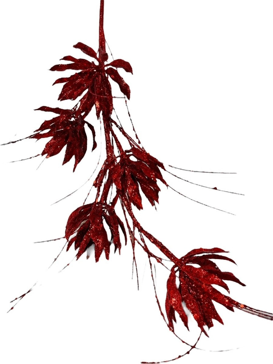 3 Red Glitter Flower Burst