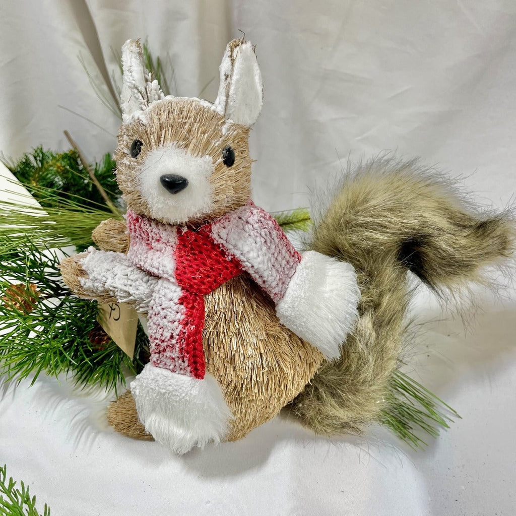 12" Squirrel with Red Scarf