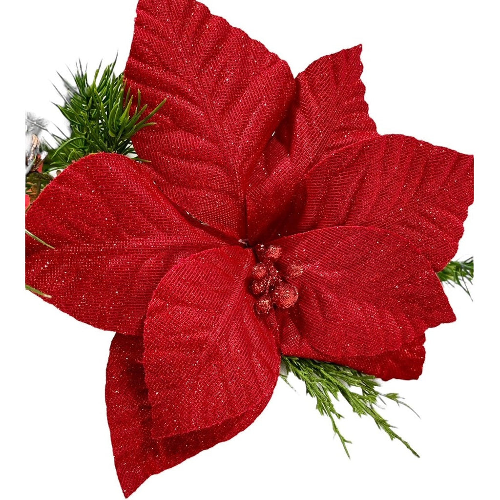 6 Red Sparkle Poinsettia